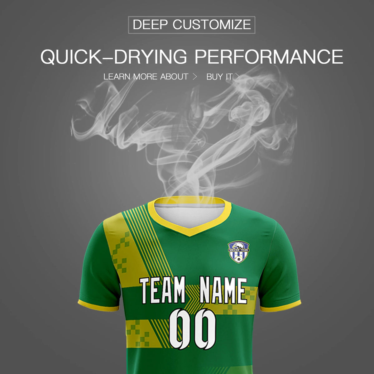 Custom Kelly Green Gold01 Training Uniform For Men Soccer Sets Jersey