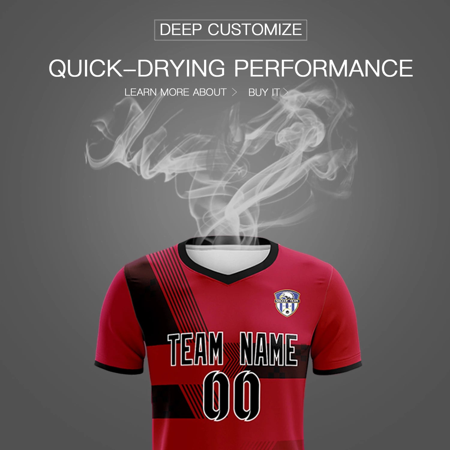 Custom Red Navy Training Uniform For Men Soccer Sets Jersey