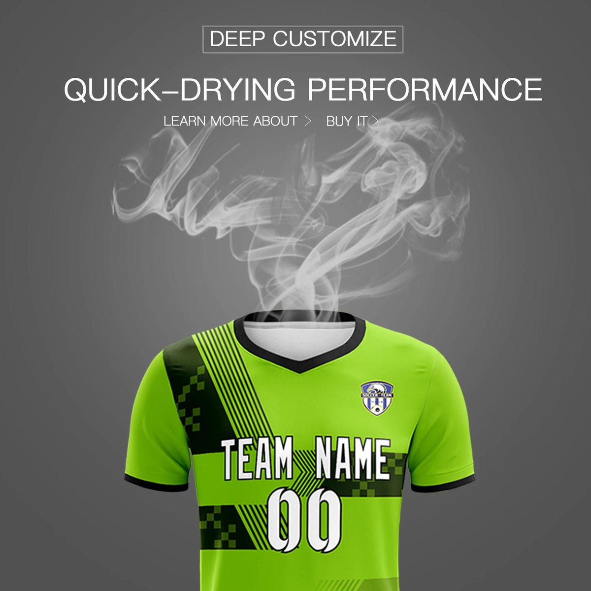 Custom Neon Green Black Training Uniform For Men Soccer Sets Jersey