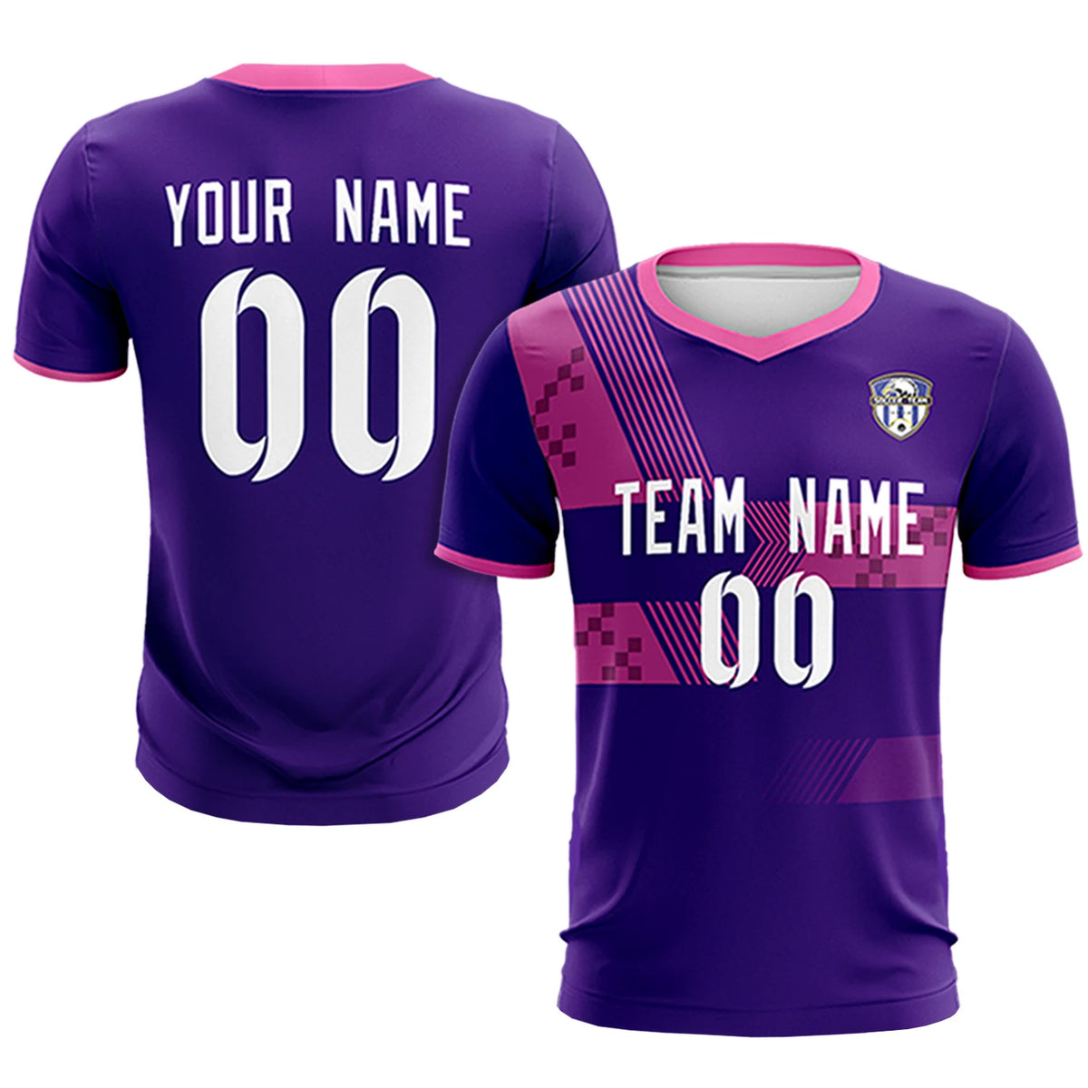 Custom Purple Pink Training Uniform For Men Soccer Sets Jersey