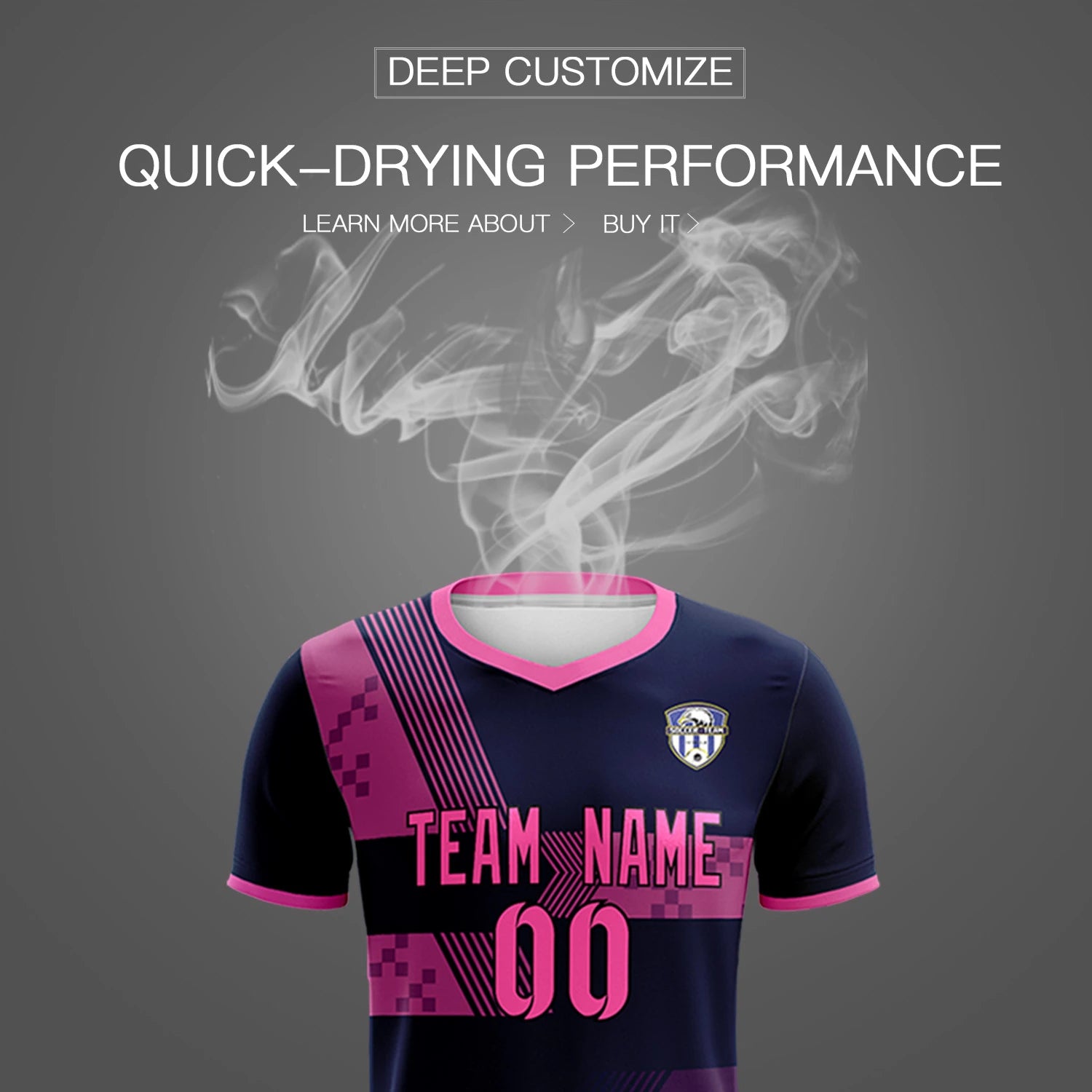 Custom Navy Pink Training Uniform For Men Soccer Sets Jersey