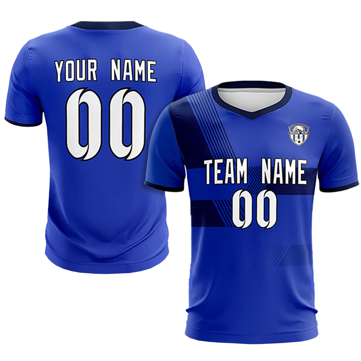 Custom Royal Blue Navy Training Uniform For Men Soccer Sets Jersey