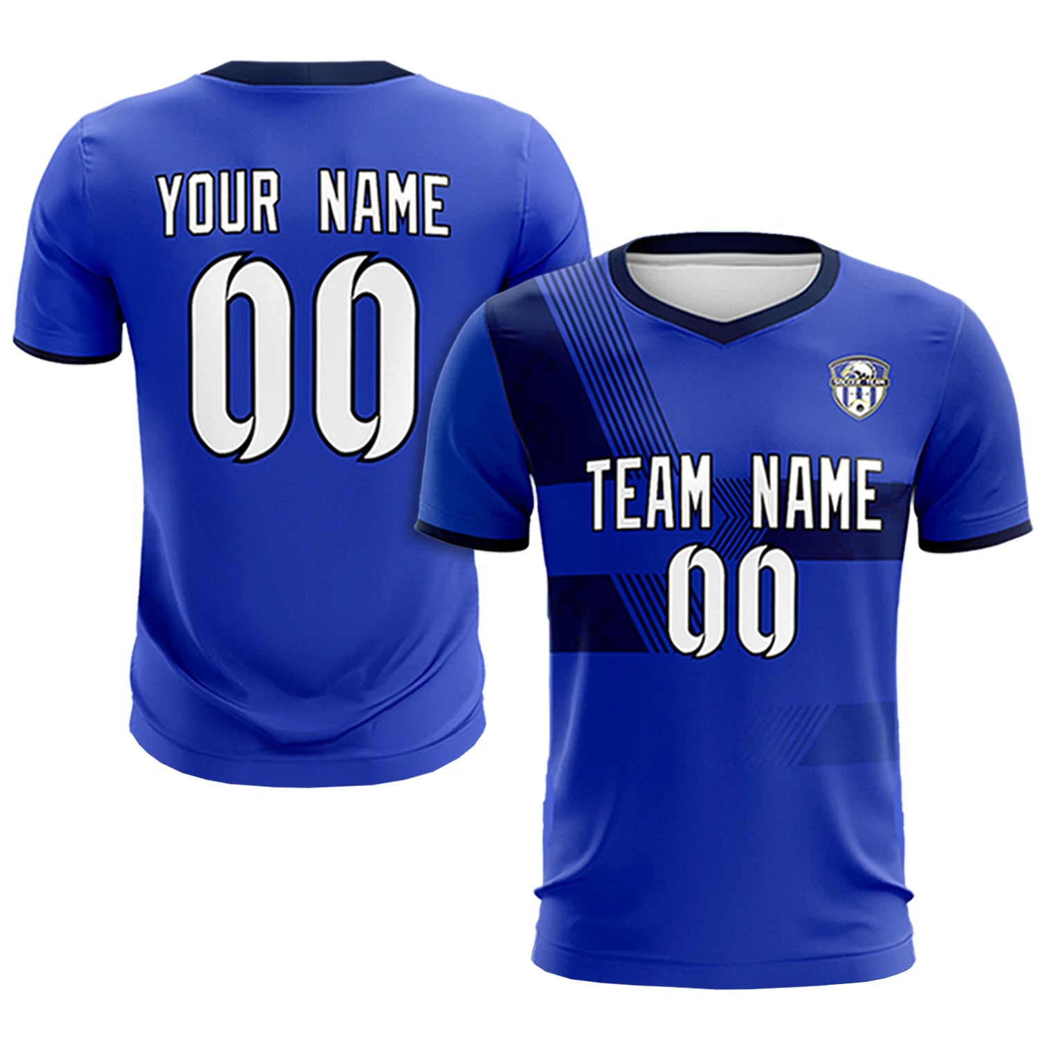 Custom Royal Blue Navy Training Uniform For Men Soccer Sets Jersey
