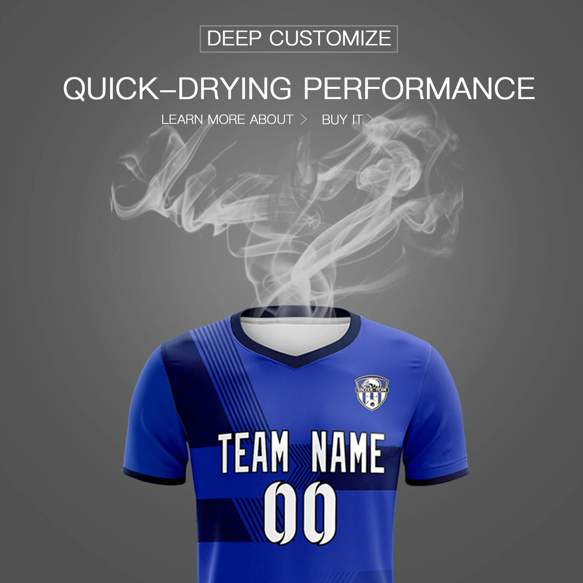 Custom Royal Blue Navy Training Uniform For Men Soccer Sets Jersey