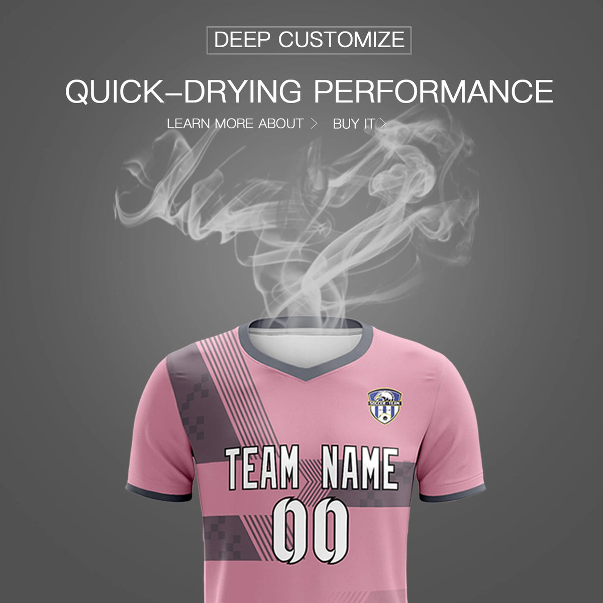 Custom Light Pink Gray Training Uniform For Men Soccer Sets Jersey