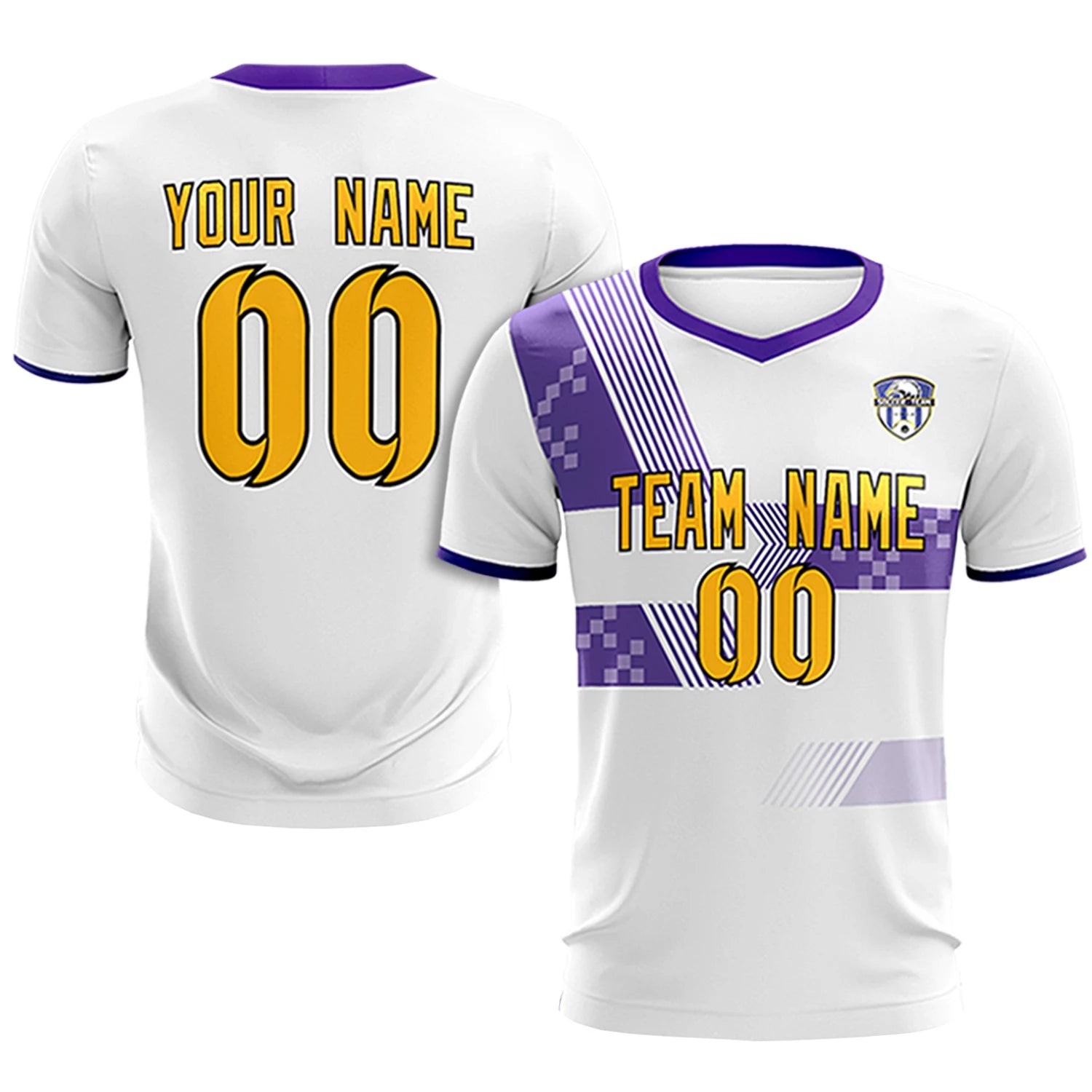 Custom White Purple Training Uniform For Men Soccer Sets Jersey