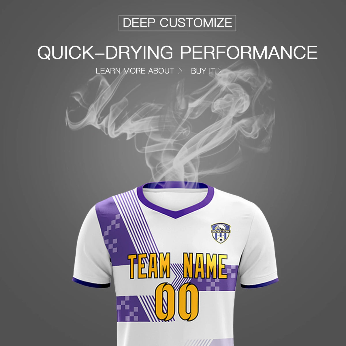 Custom White Purple Training Uniform For Men Soccer Sets Jersey