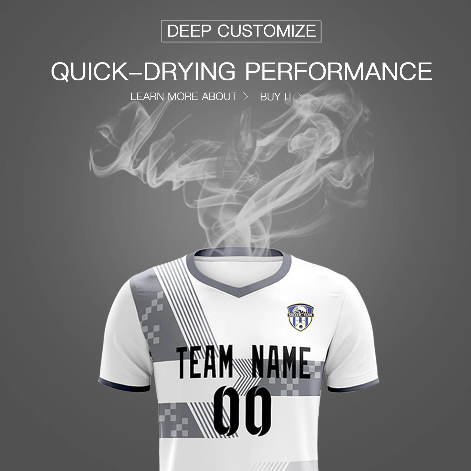 Custom White Gray Training Uniform For Men Soccer Sets Jersey