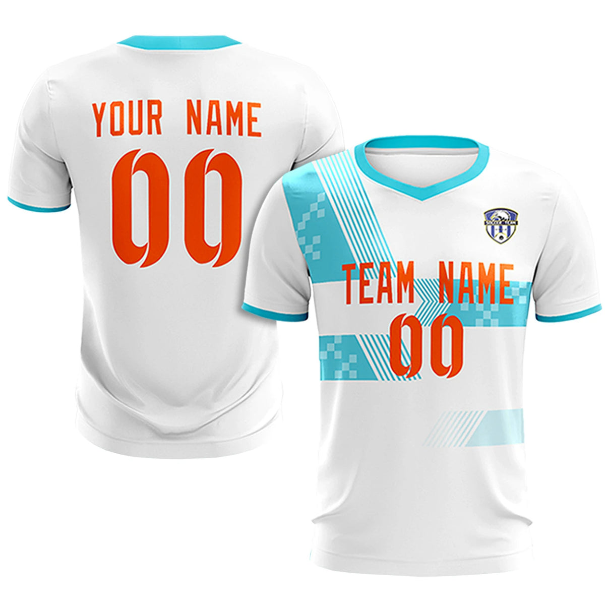 Custom White Aqua Training Uniform For Men Soccer Sets Jersey