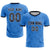 Custom Powder Blue Black Men Uniform Soccer Sets Jersey