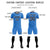 Custom Powder Blue Black Men Uniform Soccer Sets Jersey