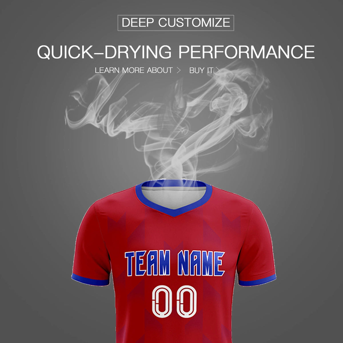 Custom Red Royal Blue Men Uniform Soccer Sets Jersey