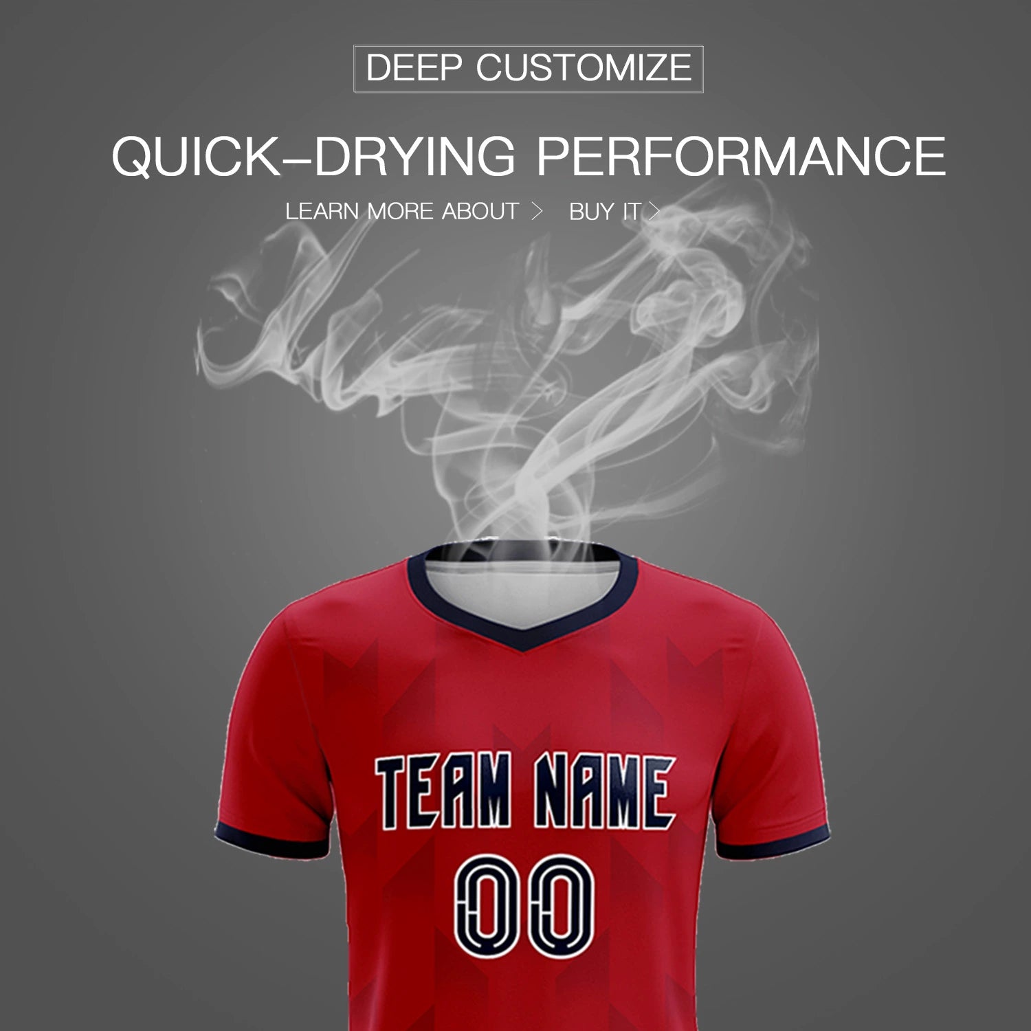 Custom Red Navy Men Uniform Soccer Sets Jersey