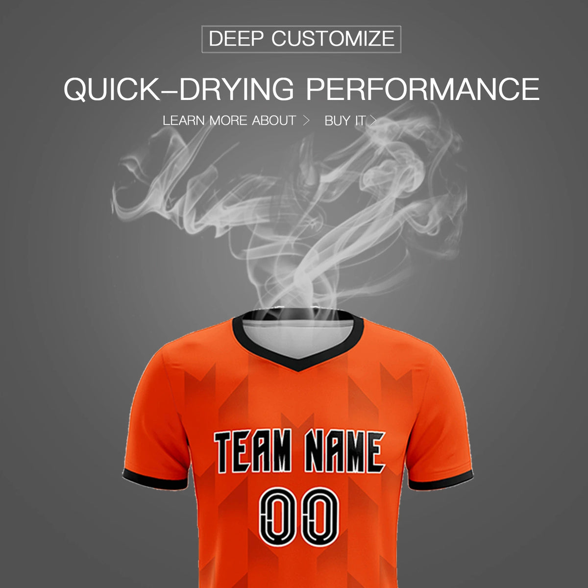 Custom Orange Black Men Uniform Soccer Sets Jersey