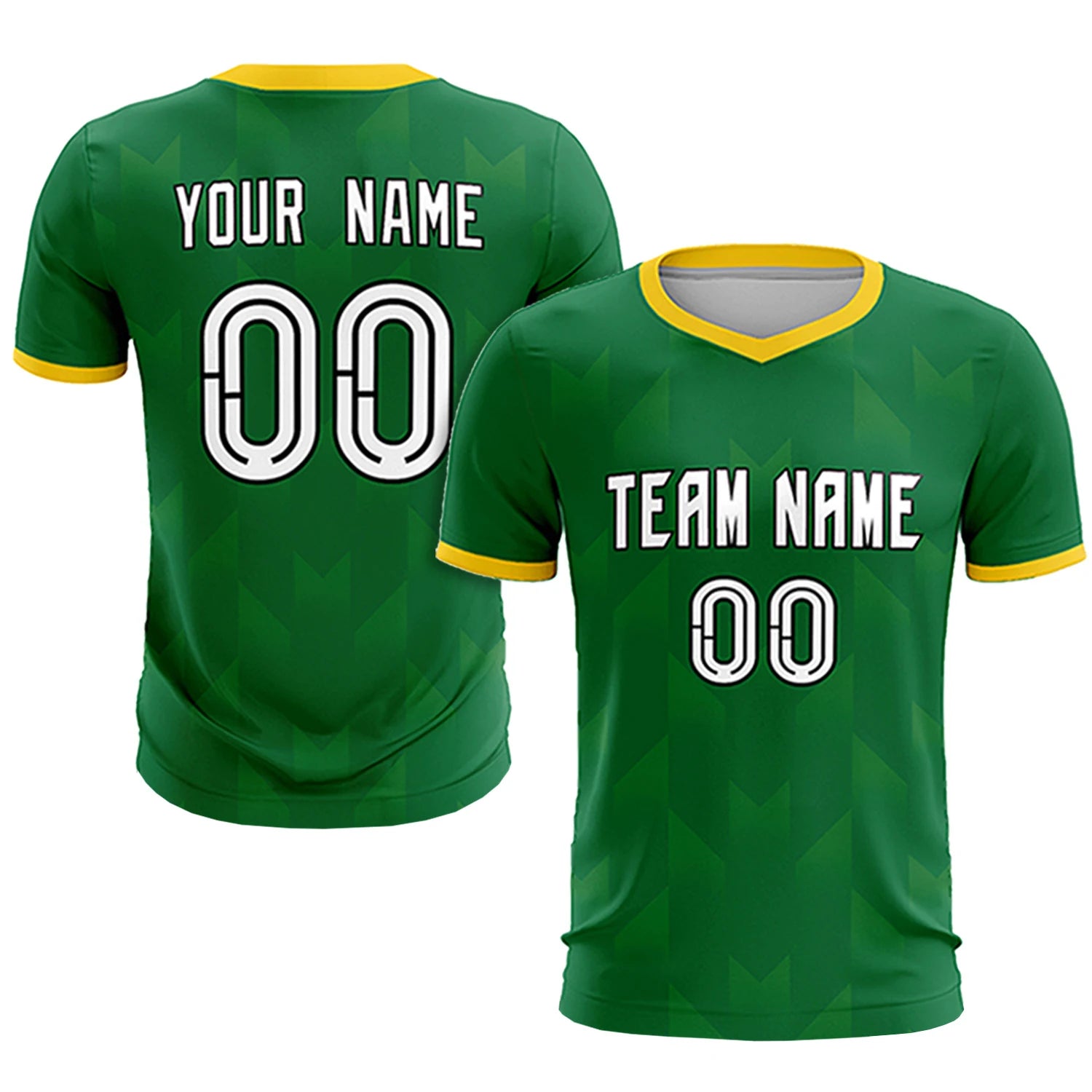 Custom Kelly Green Gold01 Men Uniform Soccer Sets Jersey