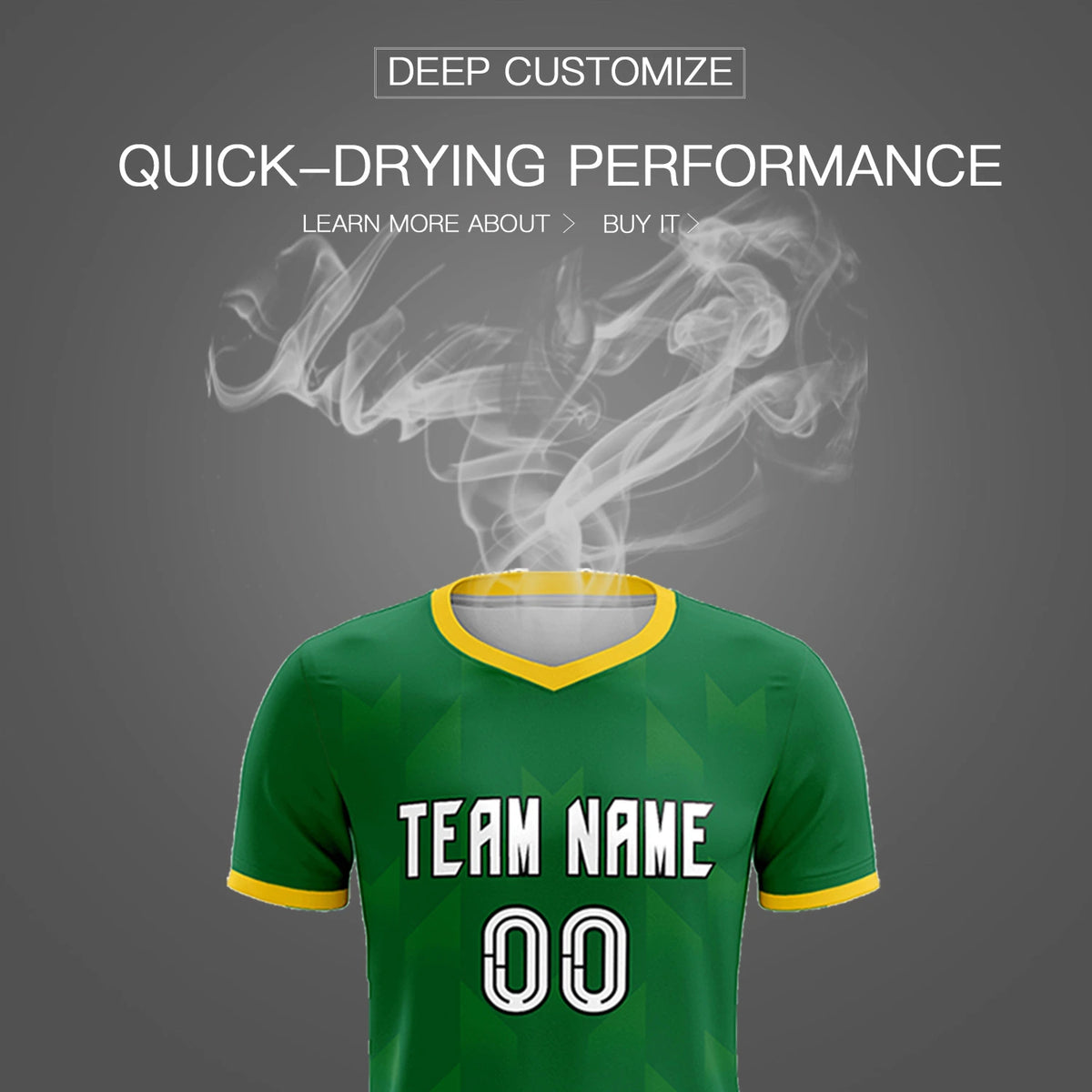 Custom Kelly Green Gold01 Men Uniform Soccer Sets Jersey