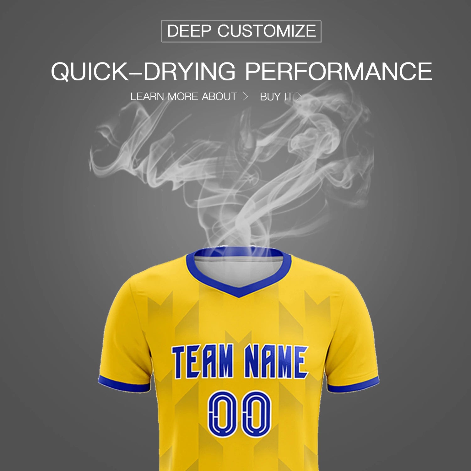 Custom Gold01 Royal Blue Men Uniform Soccer Sets Jersey