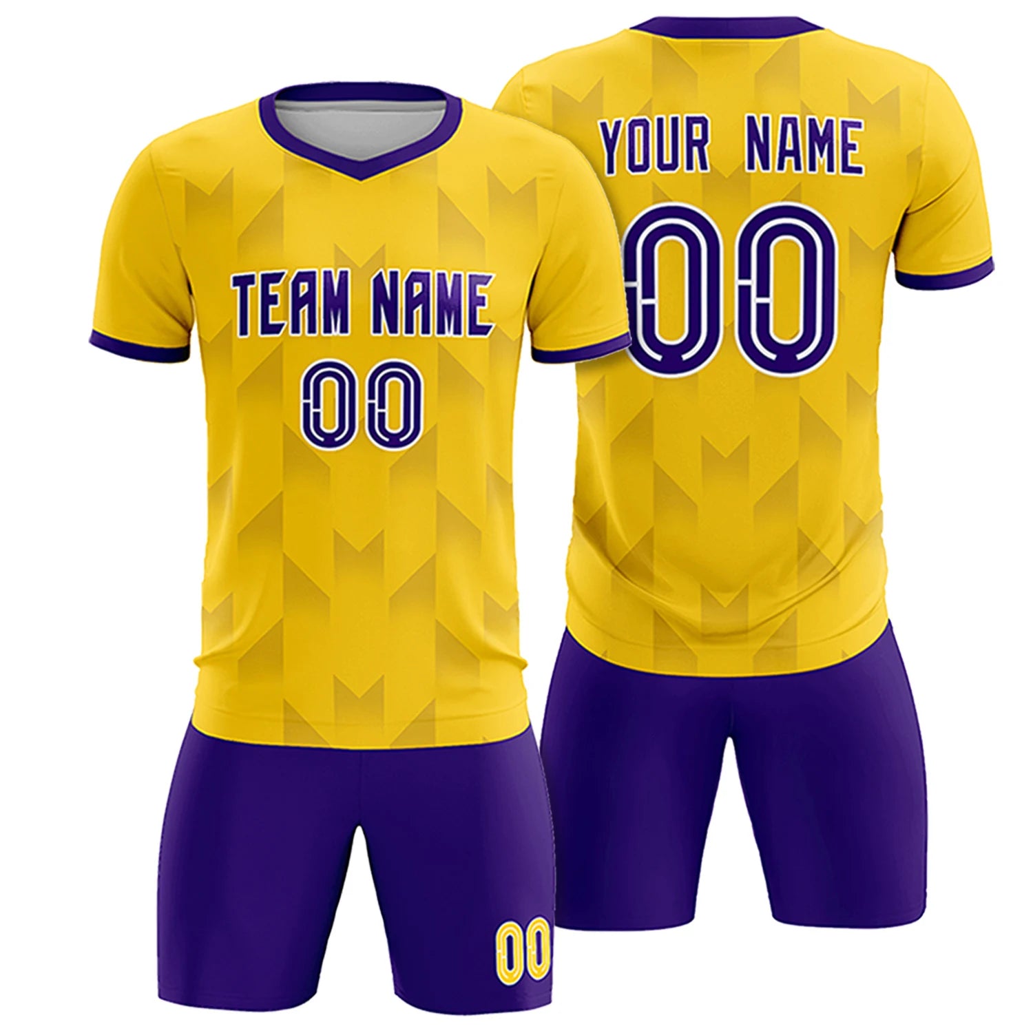 Custom Gold01 Purple Men Uniform Soccer Sets Jersey