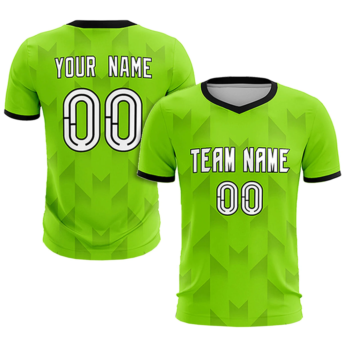 Custom Neon Green Black Men Uniform Soccer Sets Jersey