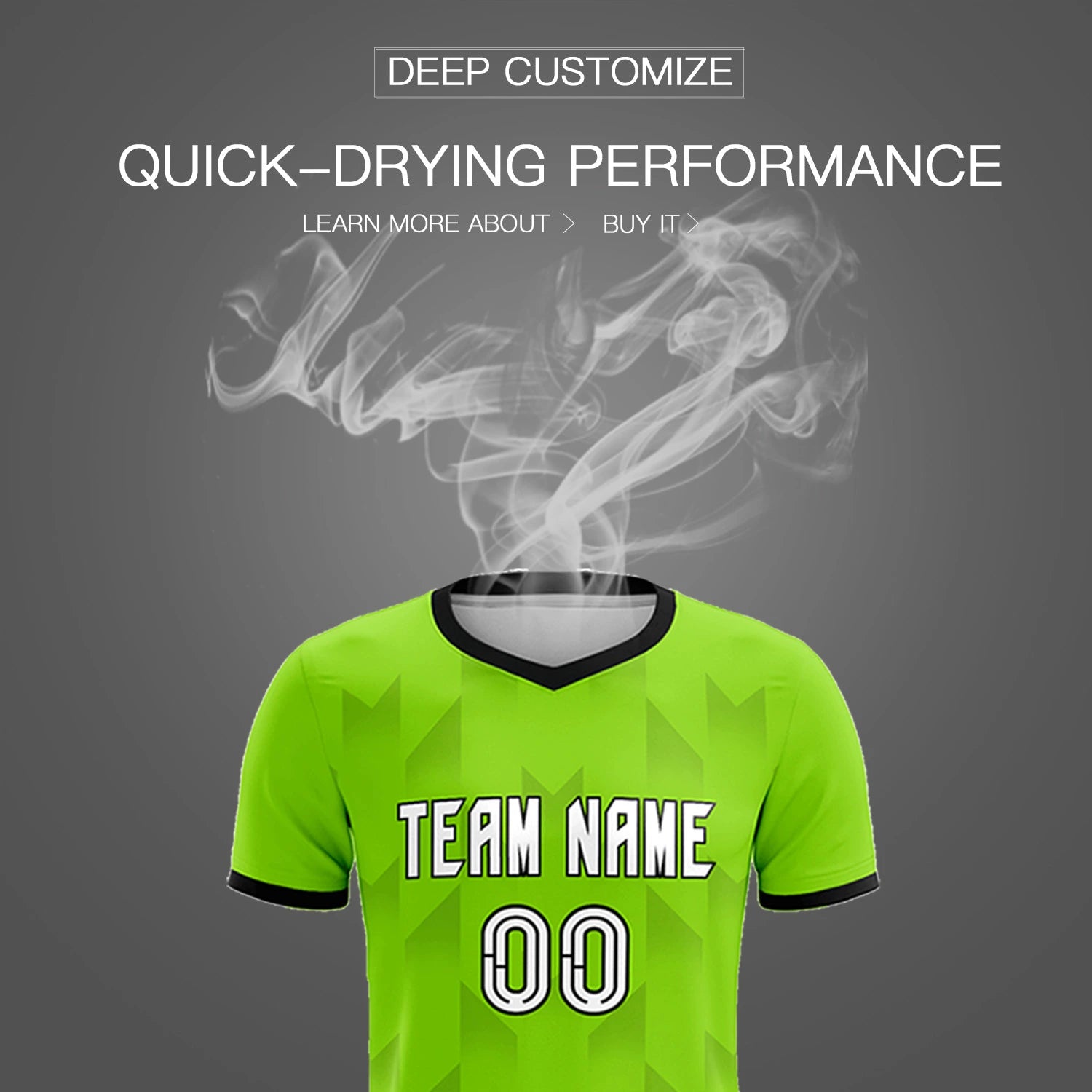Custom Neon Green Black Men Uniform Soccer Sets Jersey