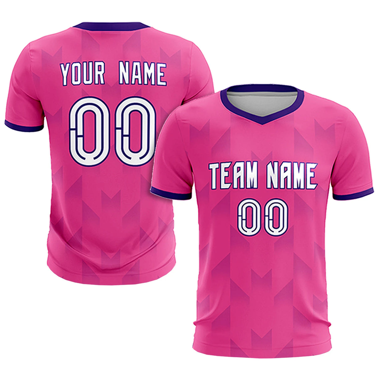 Custom Pink Purple Men Uniform Soccer Sets Jersey