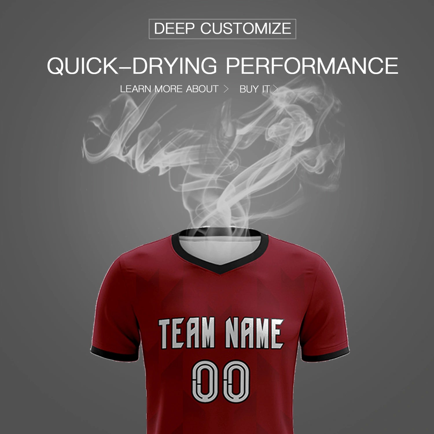 Custom Crimson Black Men Uniform Soccer Sets Jersey