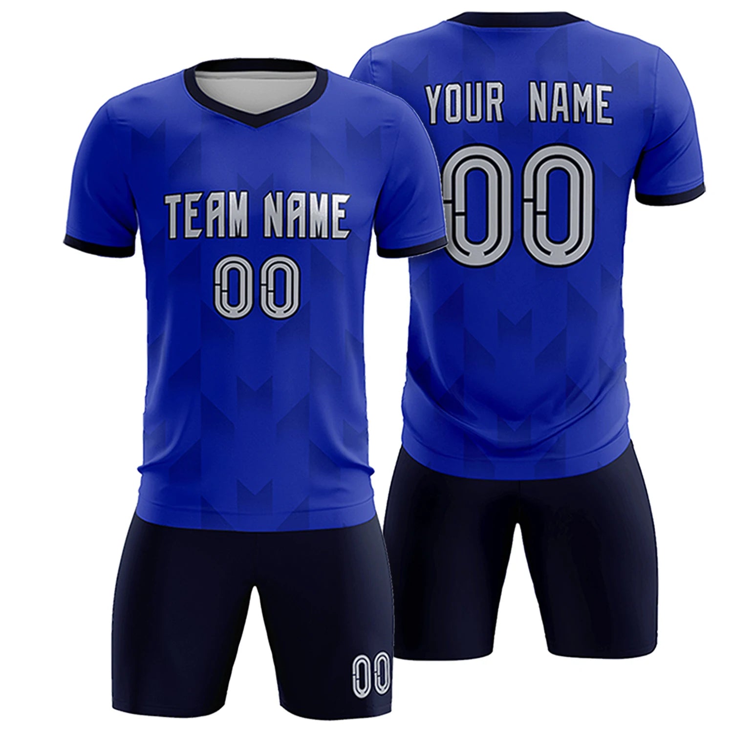 Custom Royal Blue Navy Men Uniform Soccer Sets Jersey