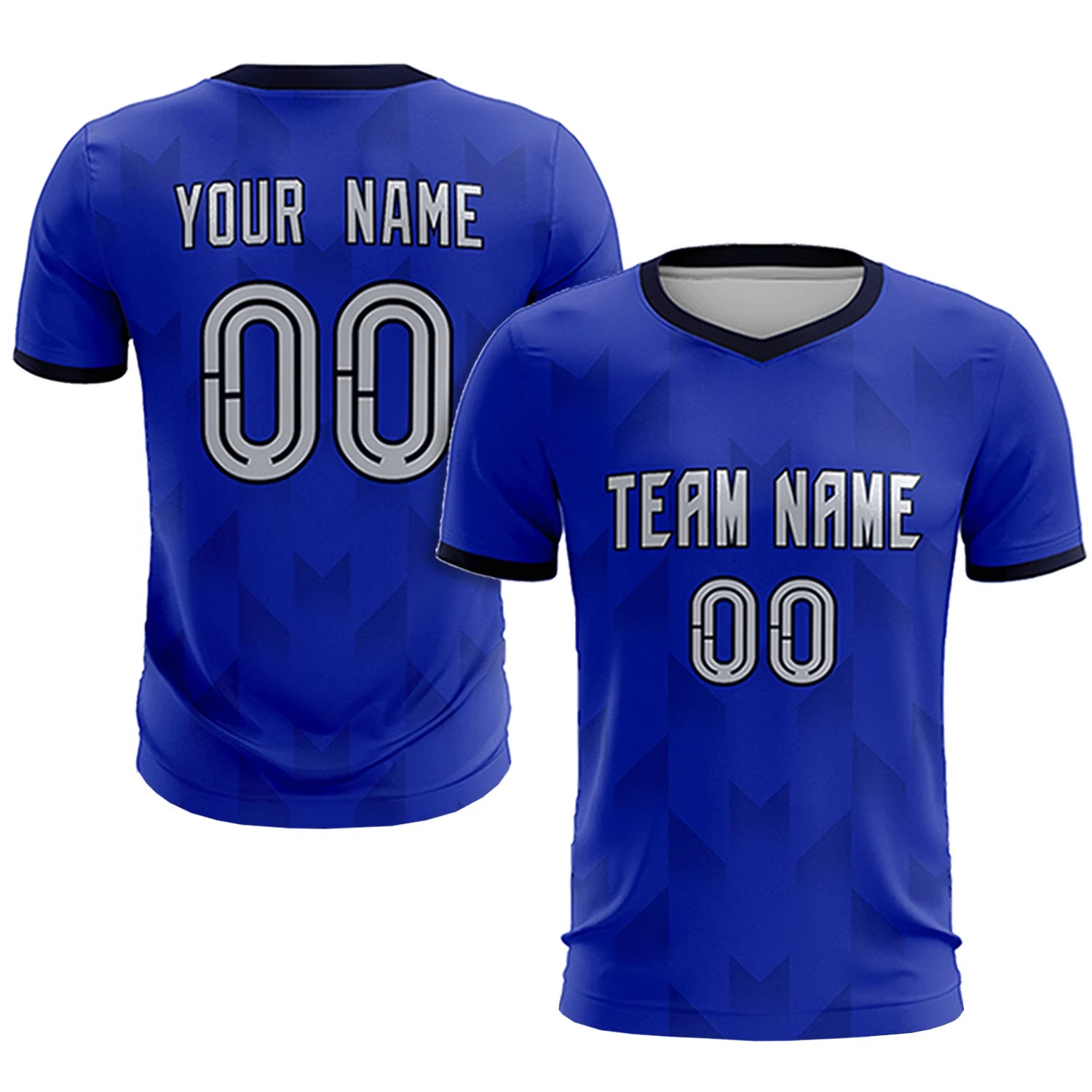 Custom Royal Blue Navy Men Uniform Soccer Sets Jersey