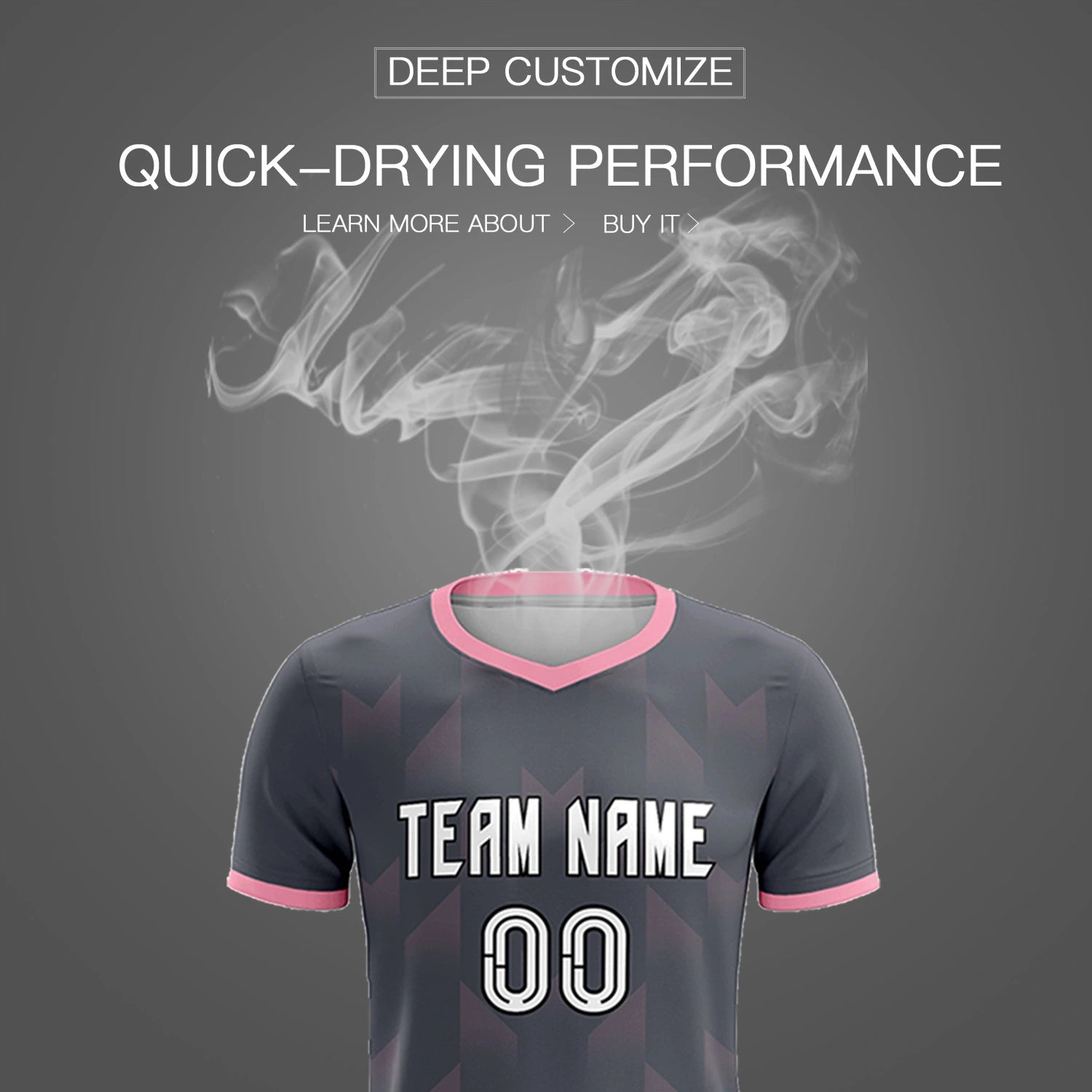 Custom Gray Light Pink Men Uniform Soccer Sets Jersey