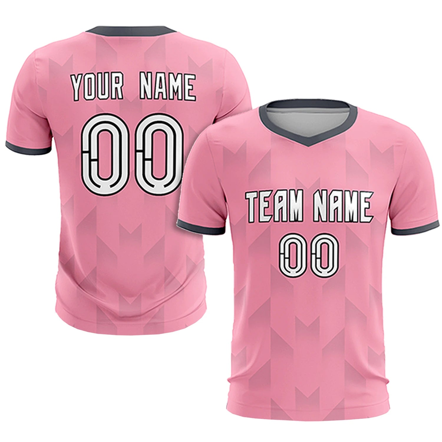 Custom Light Pink Gray Men Uniform Soccer Sets Jersey