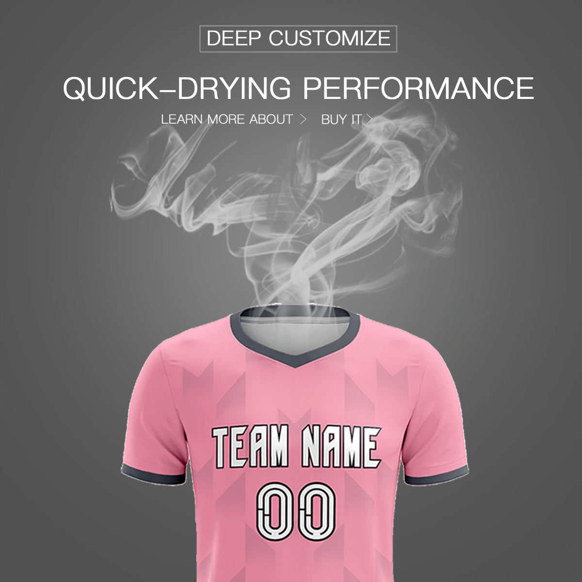 Custom Light Pink Gray Men Uniform Soccer Sets Jersey