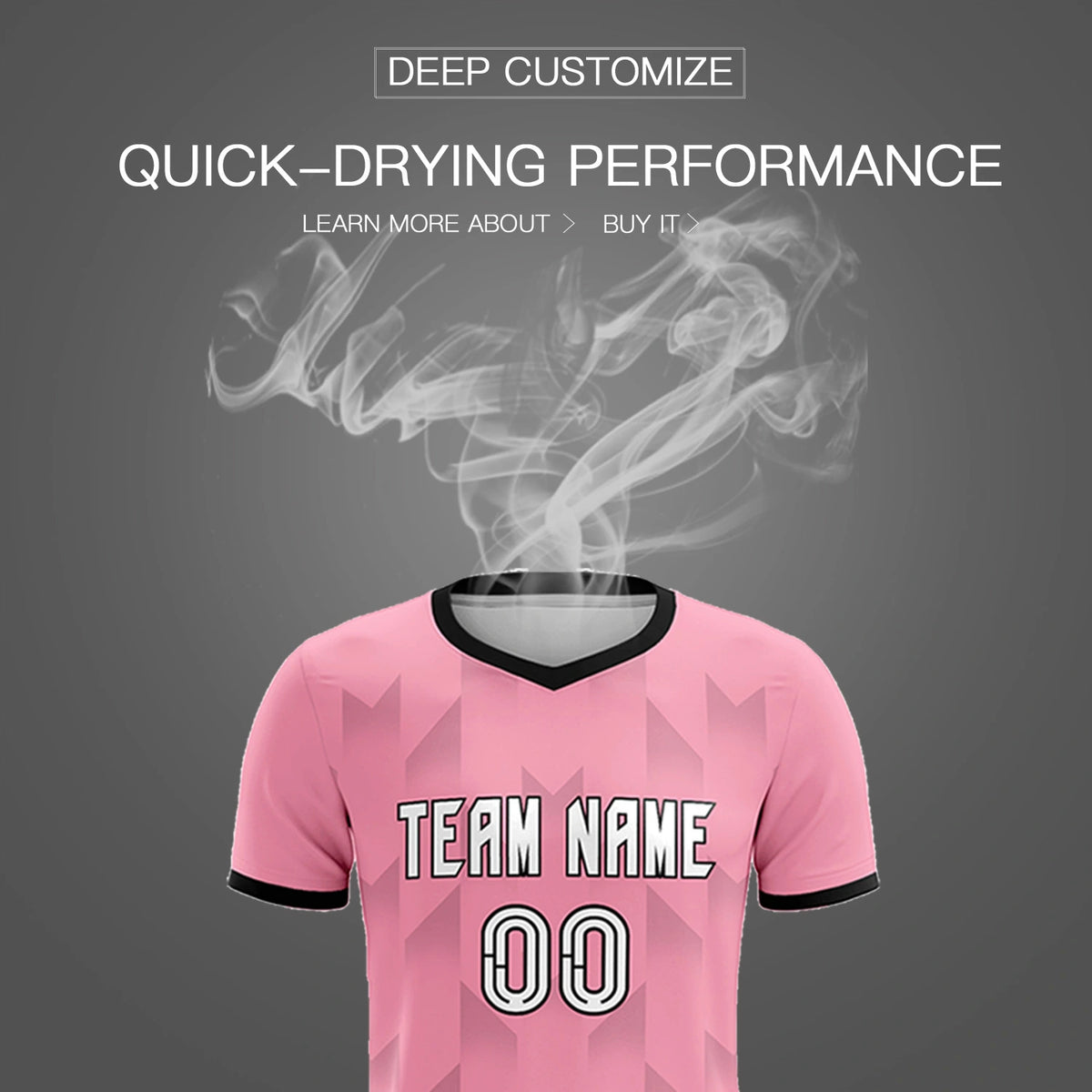 Custom Light Pink Black Men Uniform Soccer Sets Jersey