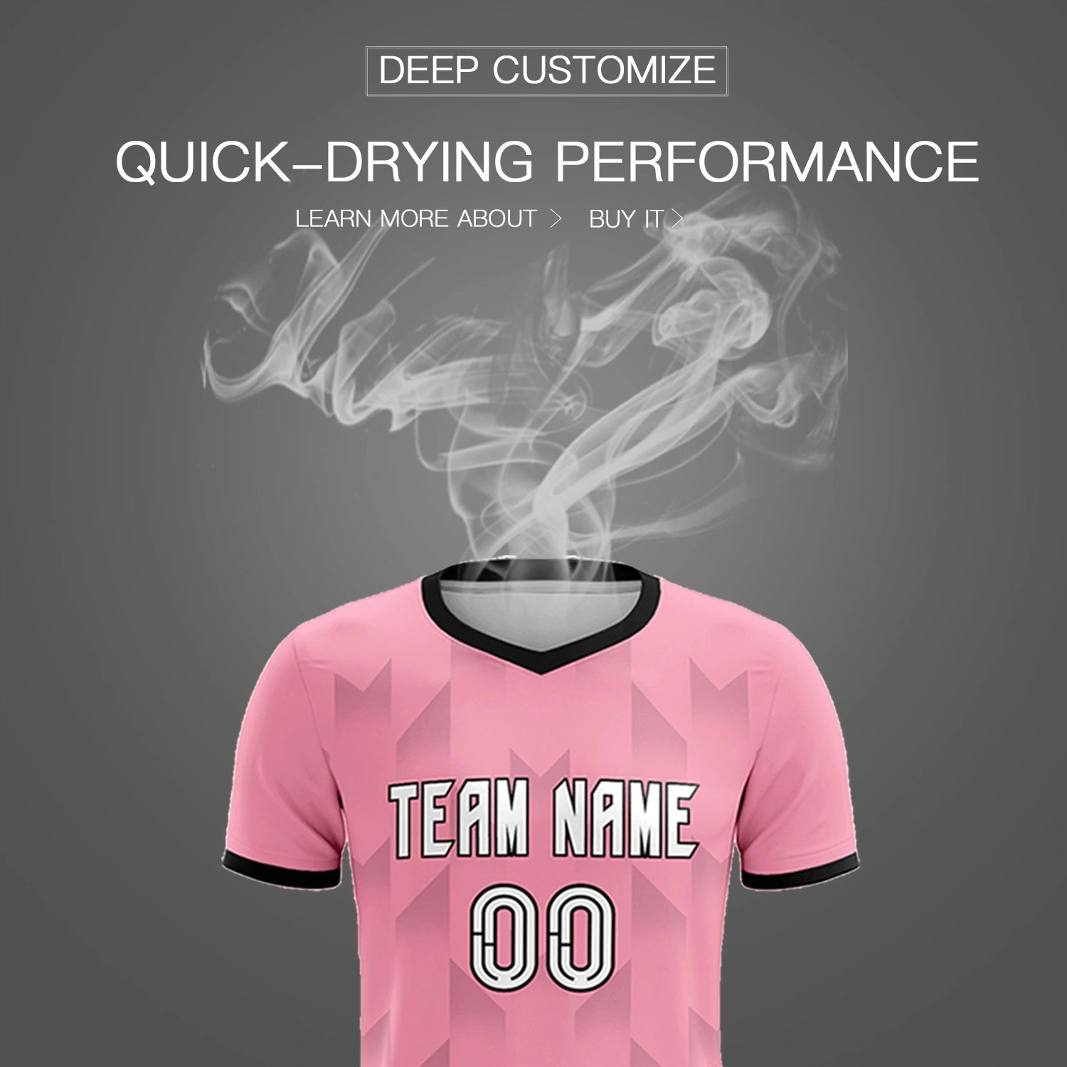 Custom Light Pink Black Men Uniform Soccer Sets Jersey