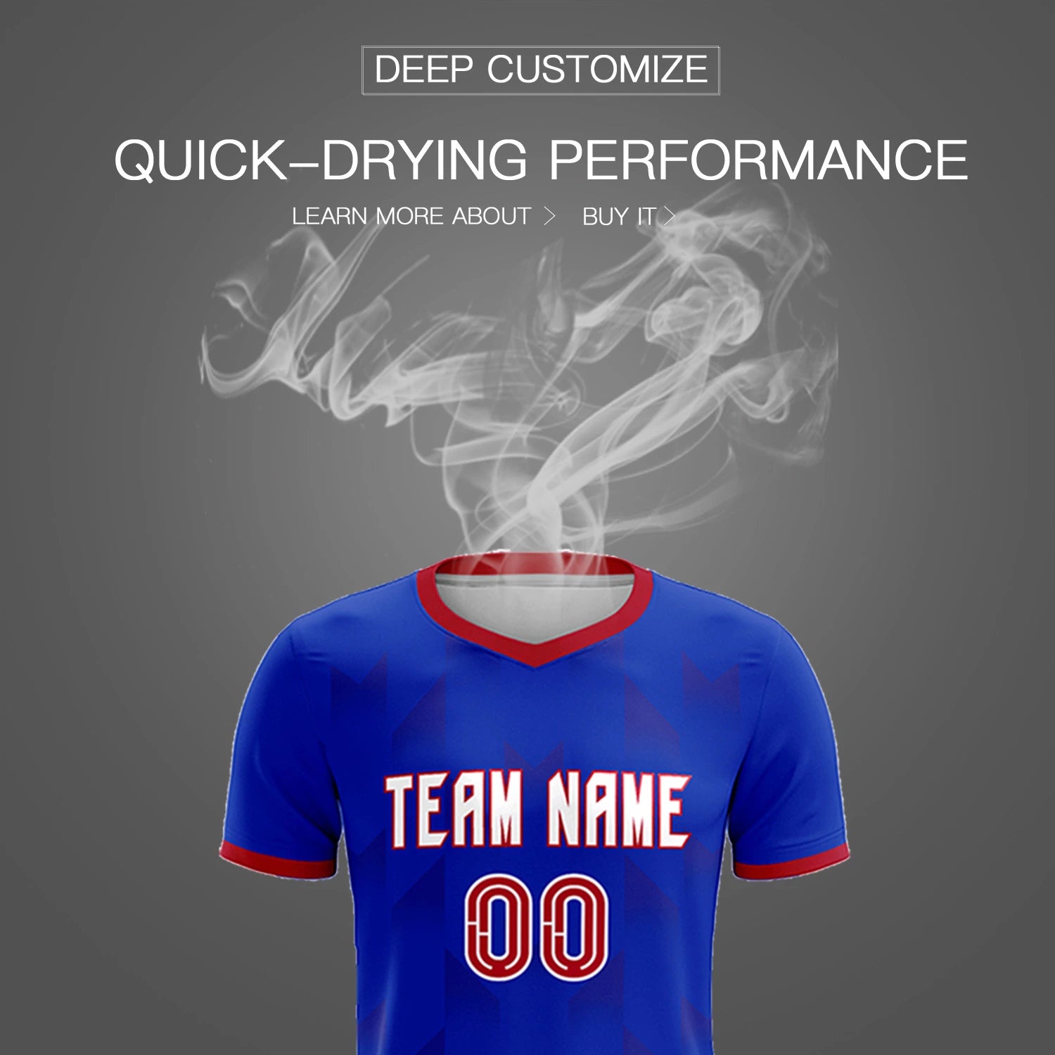Custom Royal Blue Red Men Uniform Soccer Sets Jersey