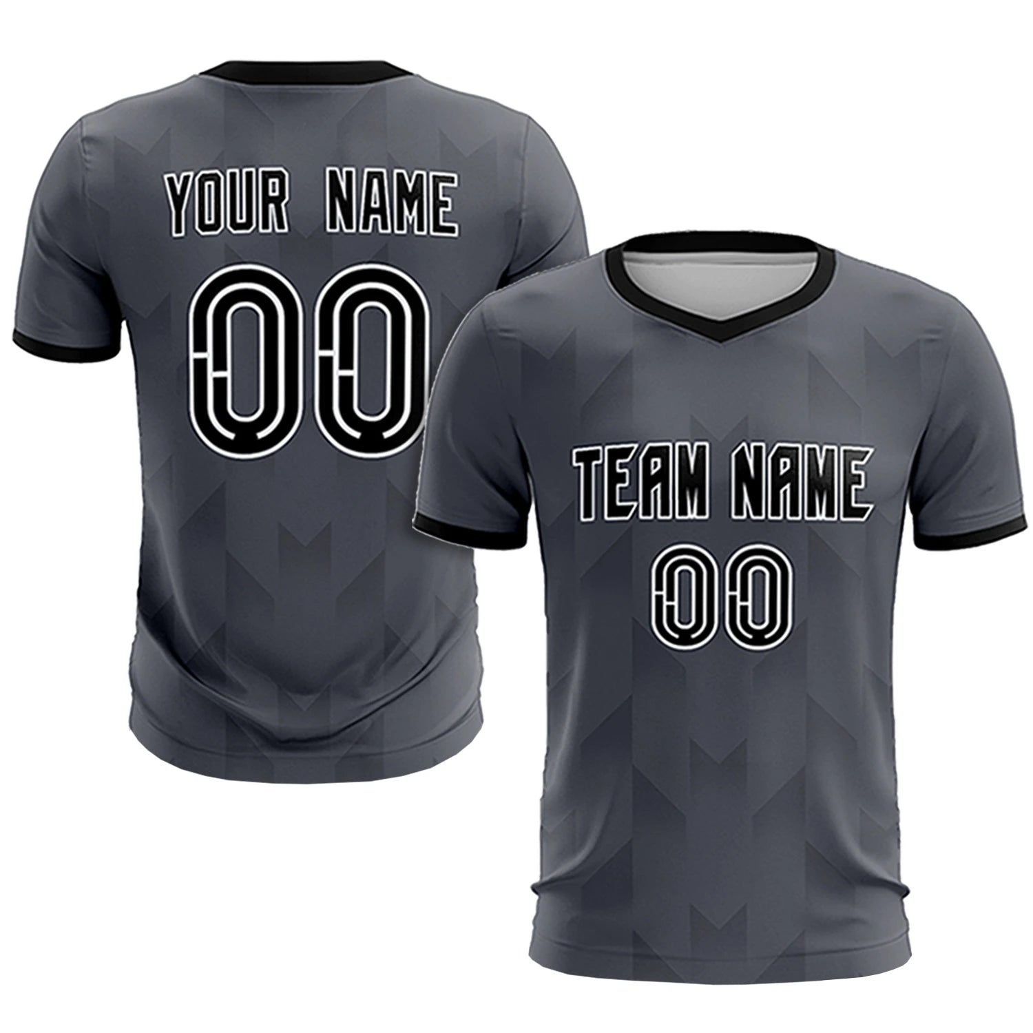 Custom Gray Black Men Uniform Soccer Sets Jersey