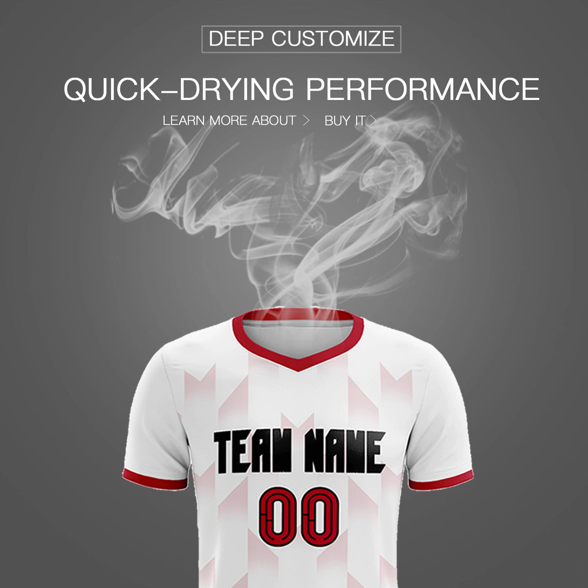 Custom White Red Men Uniform Soccer Sets Jersey