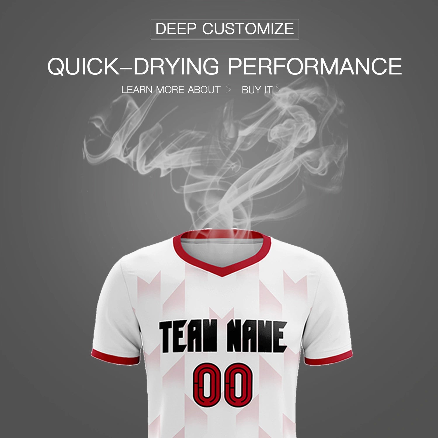 Custom White Red Men Uniform Soccer Sets Jersey