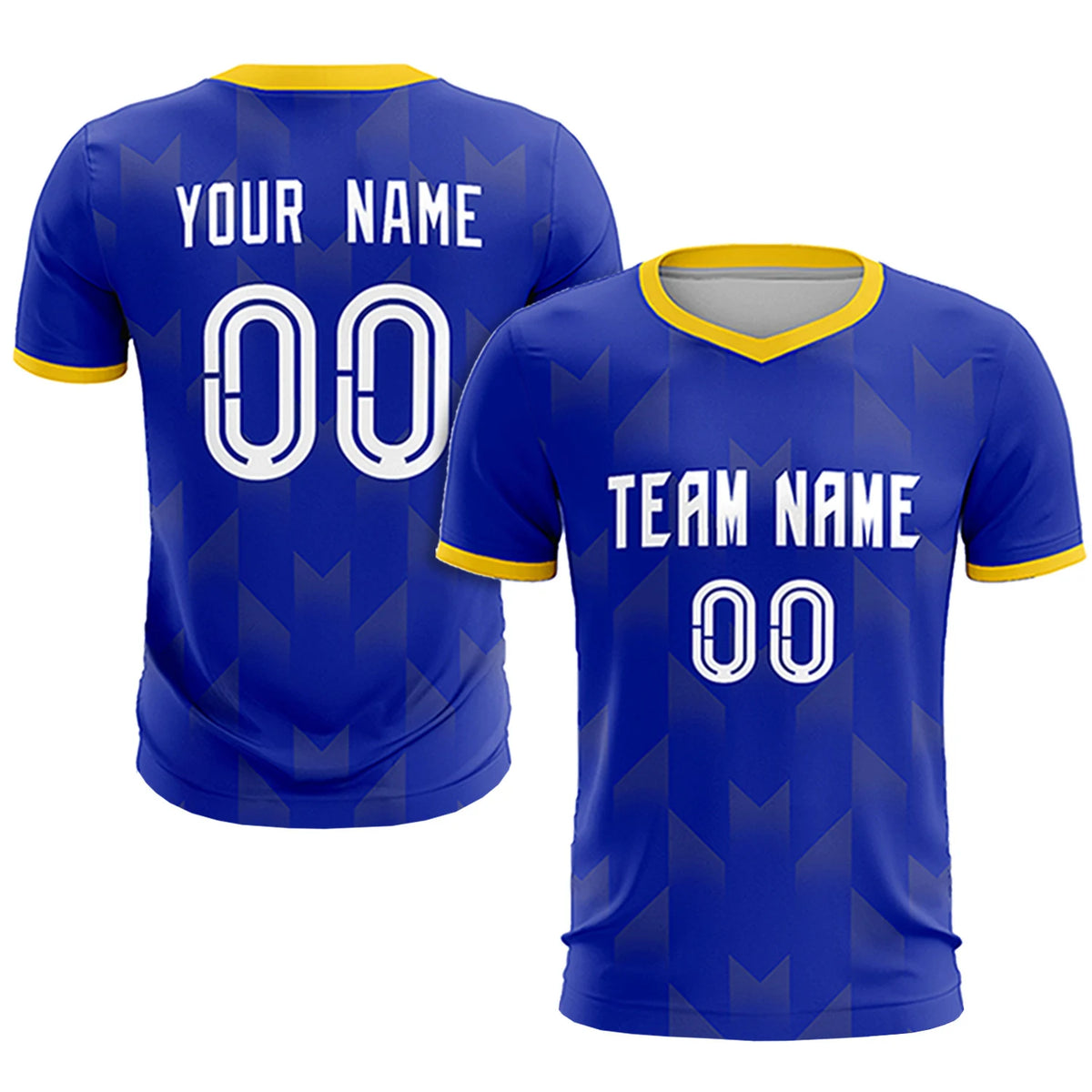 Custom Royal Blue Gold01 Men Uniform Soccer Sets Jersey