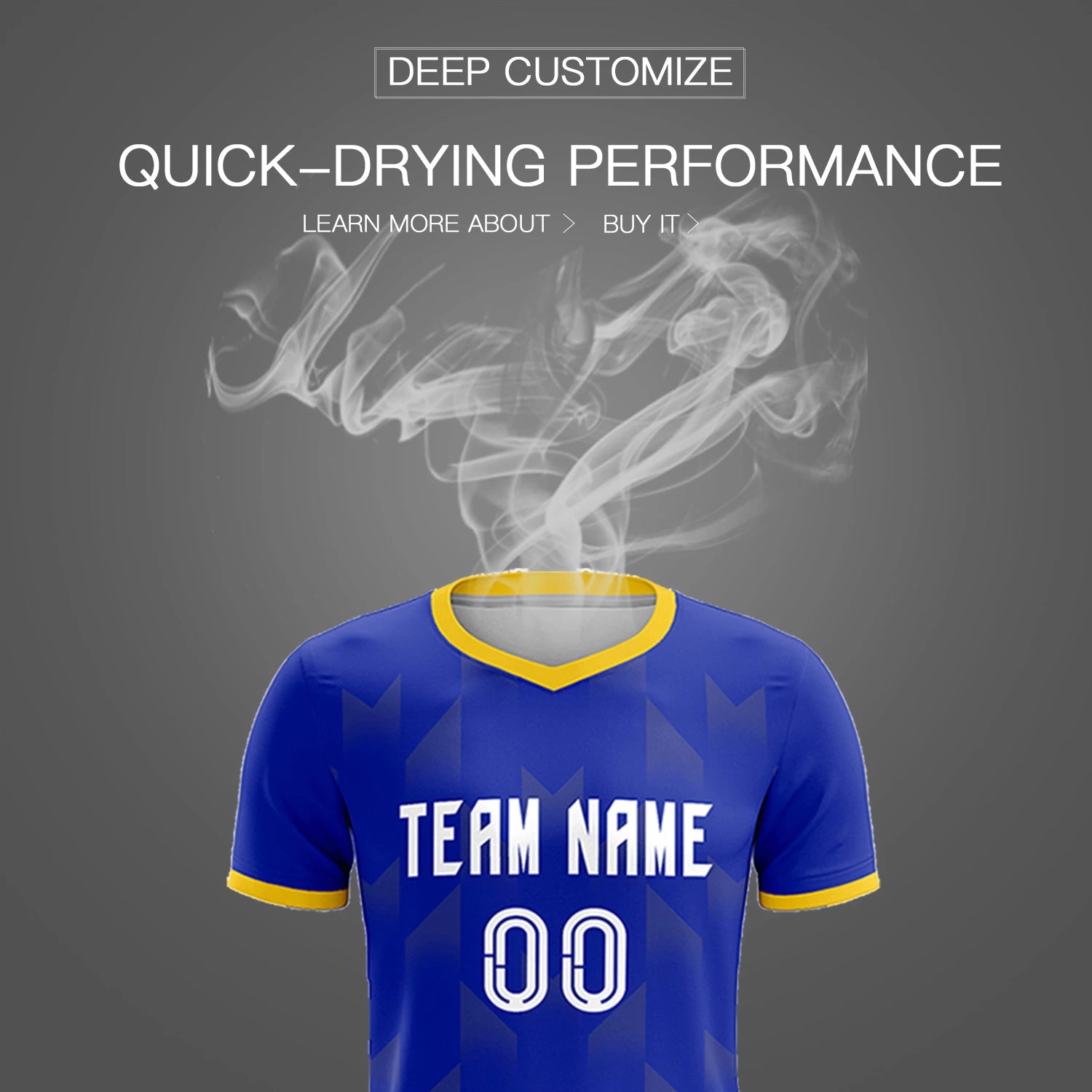 Custom Royal Blue Gold01 Men Uniform Soccer Sets Jersey