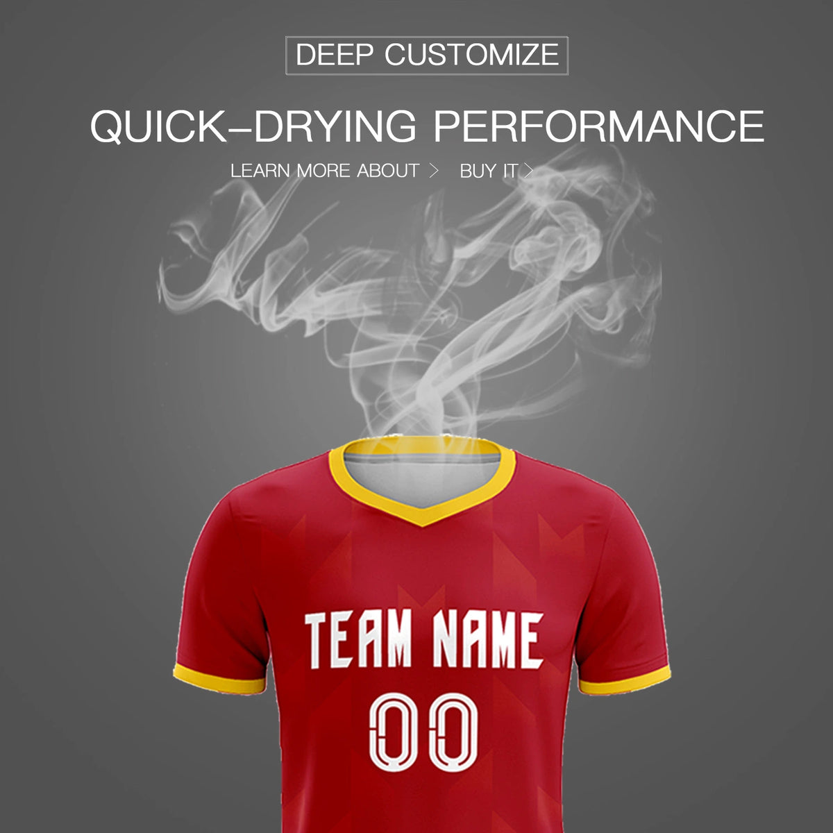 Custom Red Gold01 Men Uniform Soccer Sets Jersey
