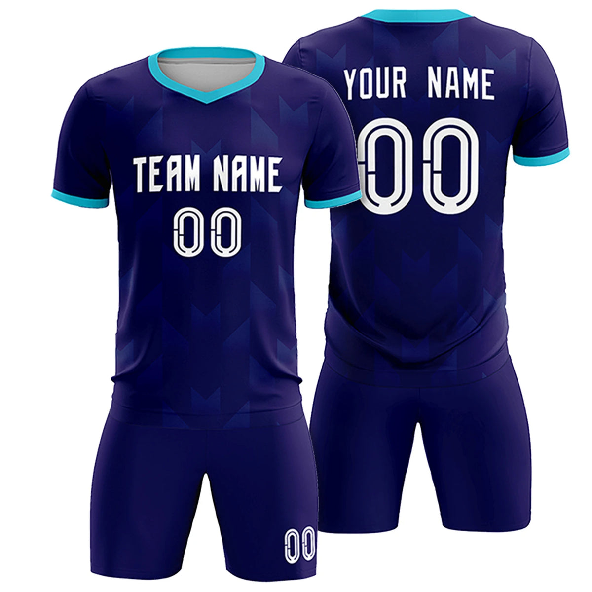 Custom Purple Sky Blue Men Uniform Soccer Sets Jersey