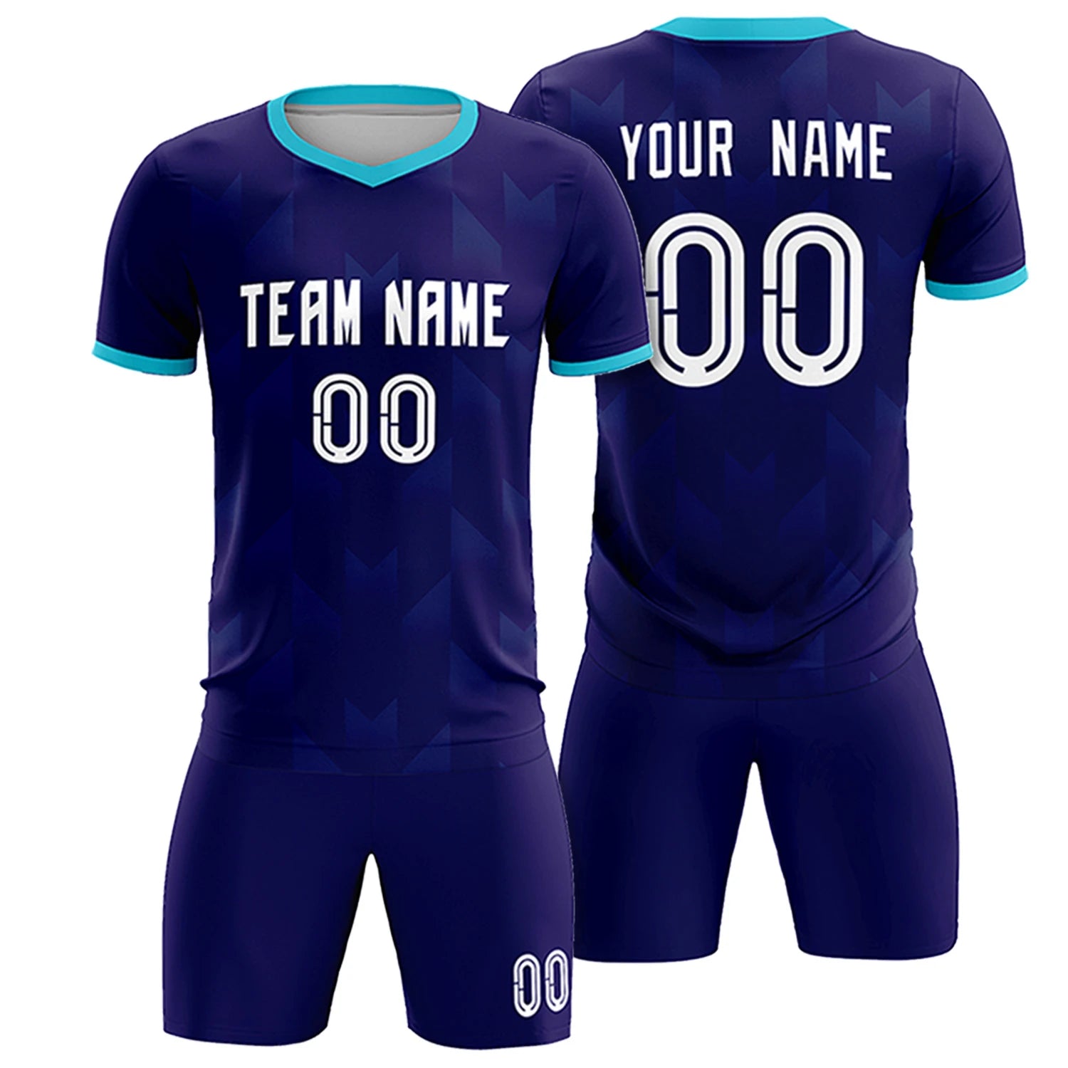 Custom Purple Sky Blue Men Uniform Soccer Sets Jersey