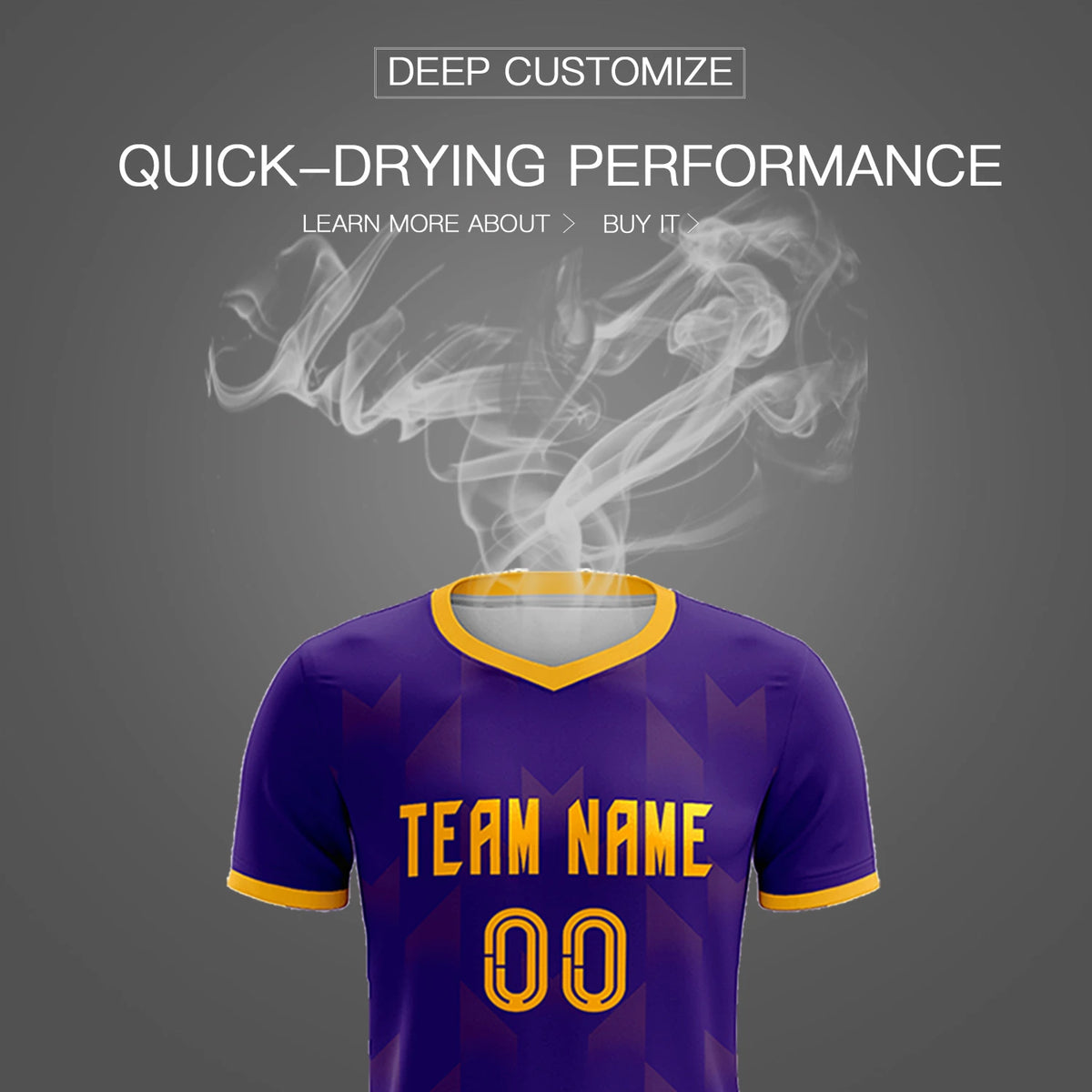 Custom Purple Yellow Men Uniform Soccer Sets Jersey