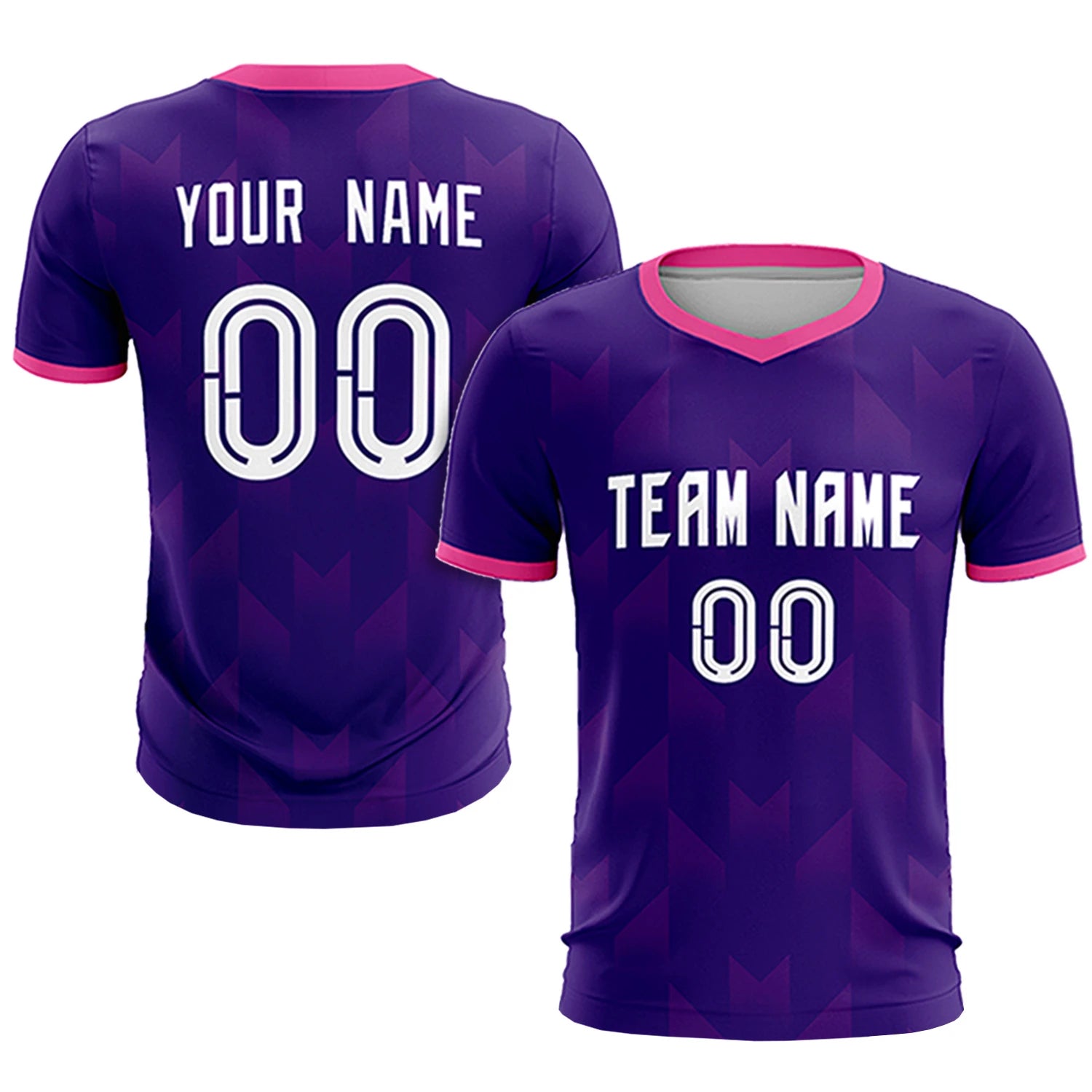 Custom Purple Pink Men Uniform Soccer Sets Jersey