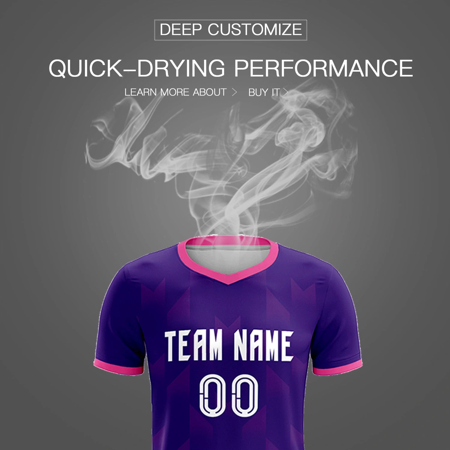 Custom Purple Pink Men Uniform Soccer Sets Jersey