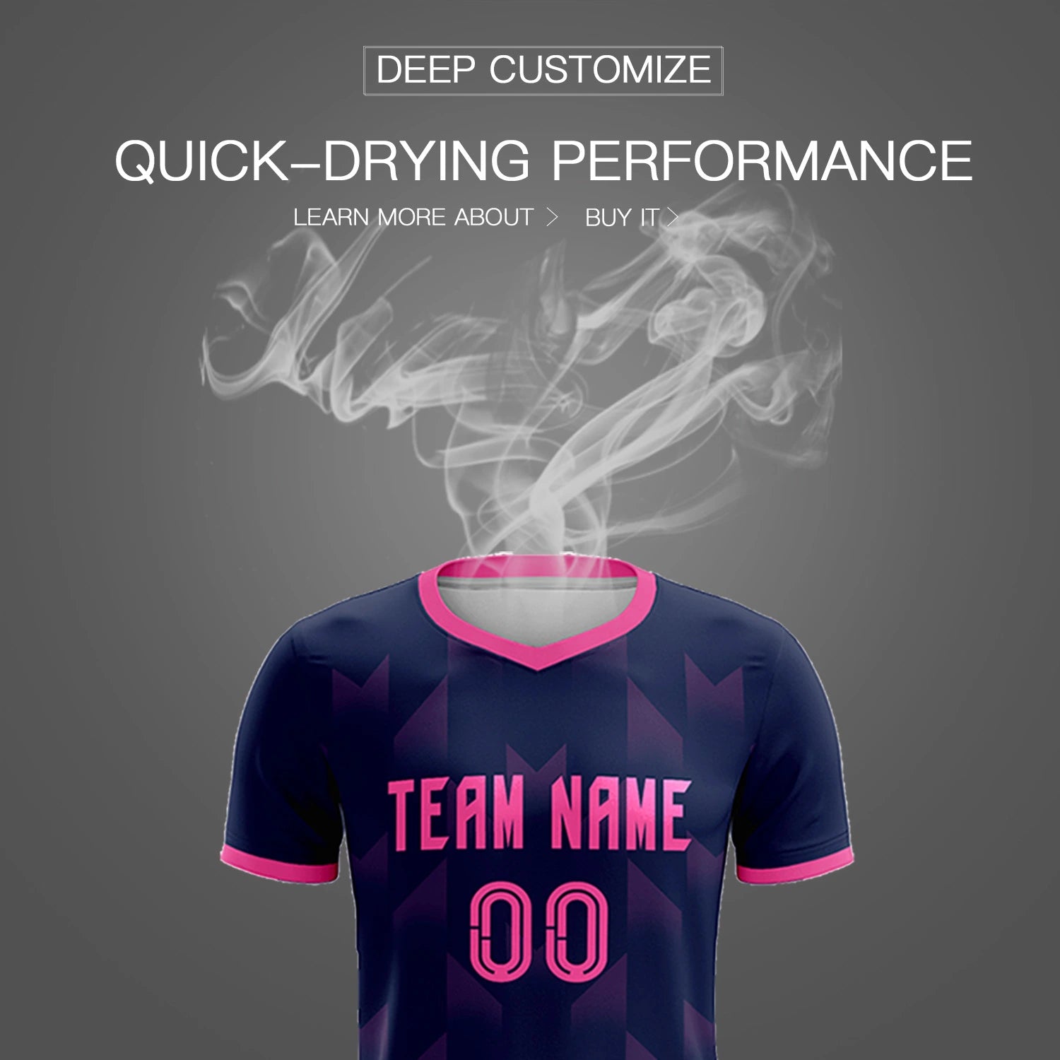 Custom Navy Pink Men Uniform Soccer Sets Jersey