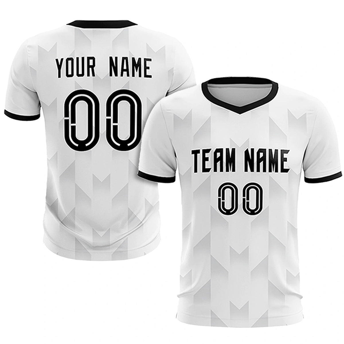 Custom White Gray Men Uniform Soccer Sets Jersey