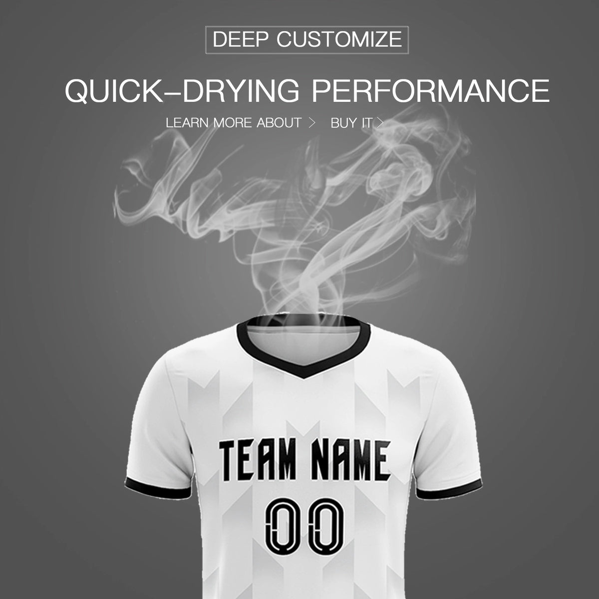 Custom White Gray Men Uniform Soccer Sets Jersey