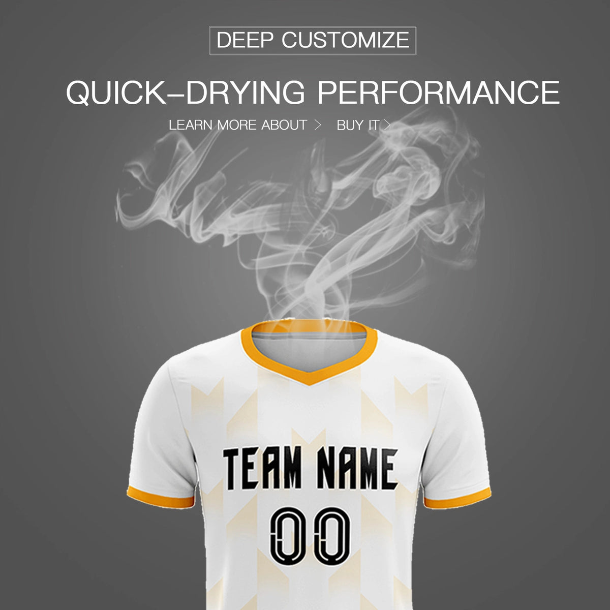 Custom White Yellow Men Uniform Soccer Sets Jersey