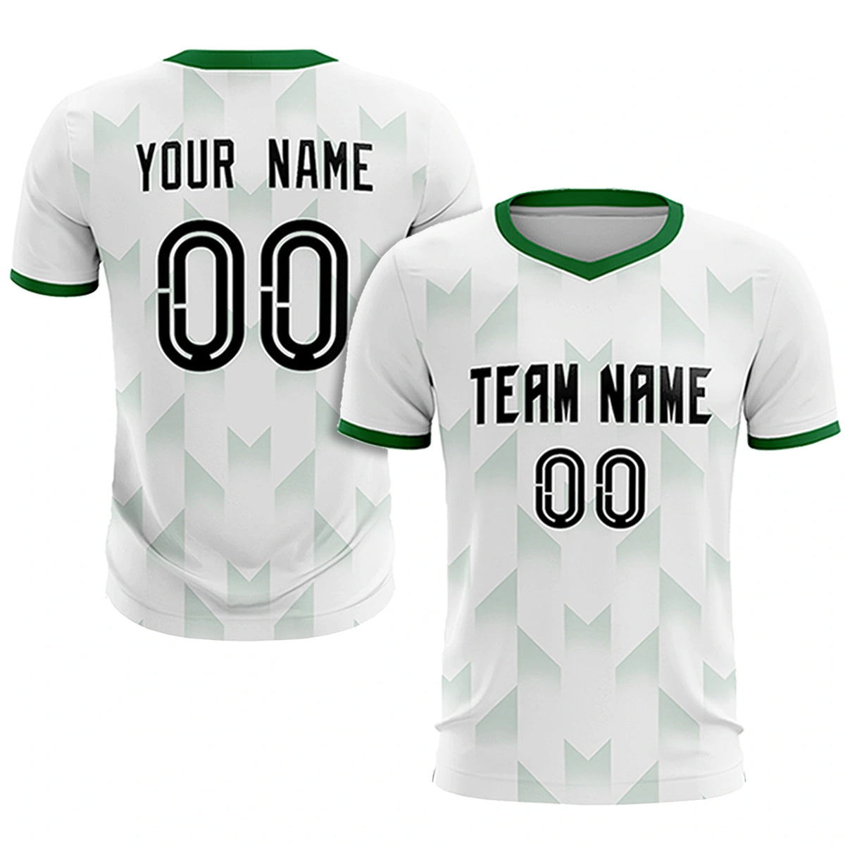 Custom White Kelly Green Men Uniform Soccer Sets Jersey